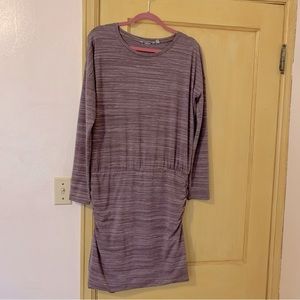Athleta Long-sleeve dress with ruched skirt lavender mauve Size Medium